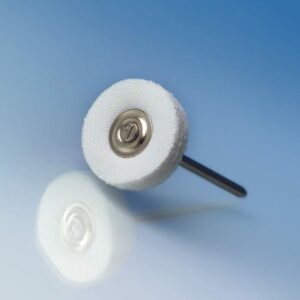 Polishing wheel small, muslin, mounted